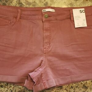 SO Pink Jean Shorts with Rolled Cuffs